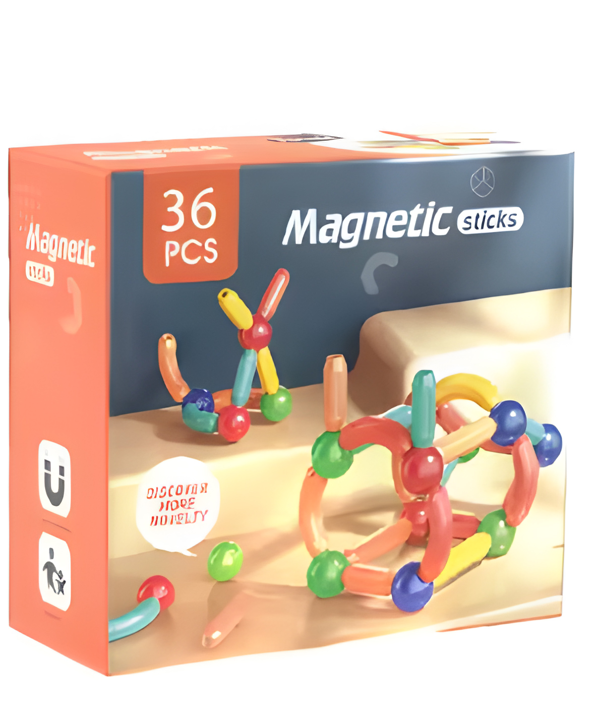 NEGOCIO  35 Pcs Colorful Magnetic Sticks and Balls Sets Toys 3D Construction Building Blocks Magnet Stacking Educational Learning Toys Puzzle Games Birthday Gift for Kids- PACK OF 1  COLOR MAY VARY-image-49