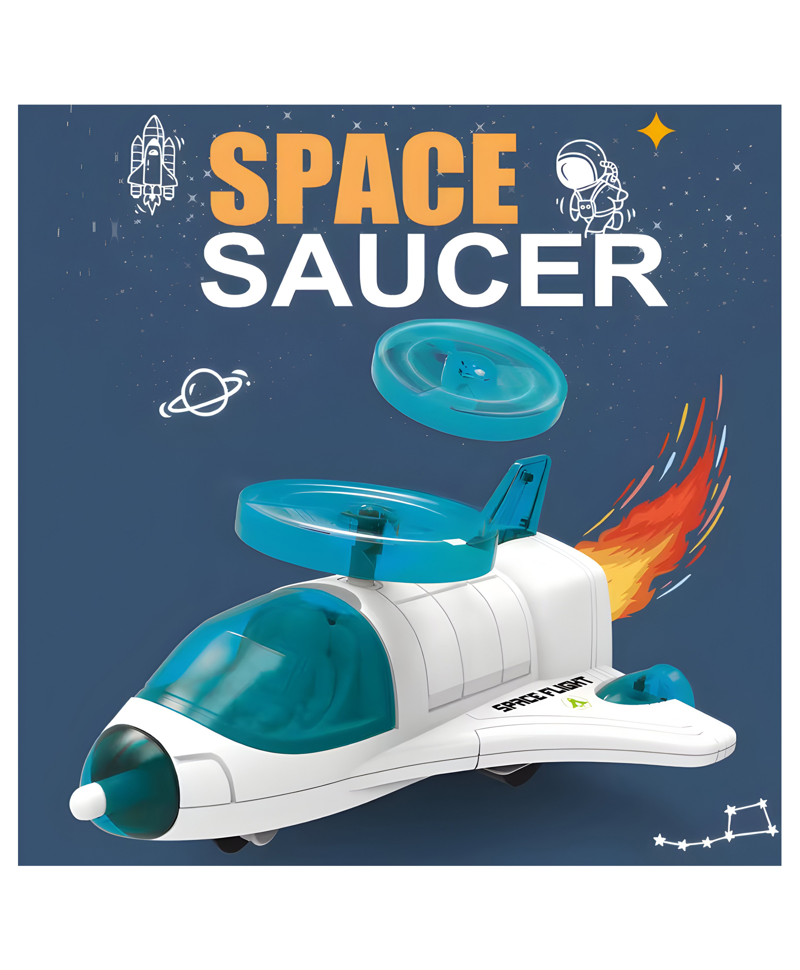 NEGOCIO Space Saucer Launcher Play Set Kids Outdoor Sport Game Educational Ejection Plane Pop-up Flying Saucer Toys- Pack of 1 - Color May Vary-picture-17