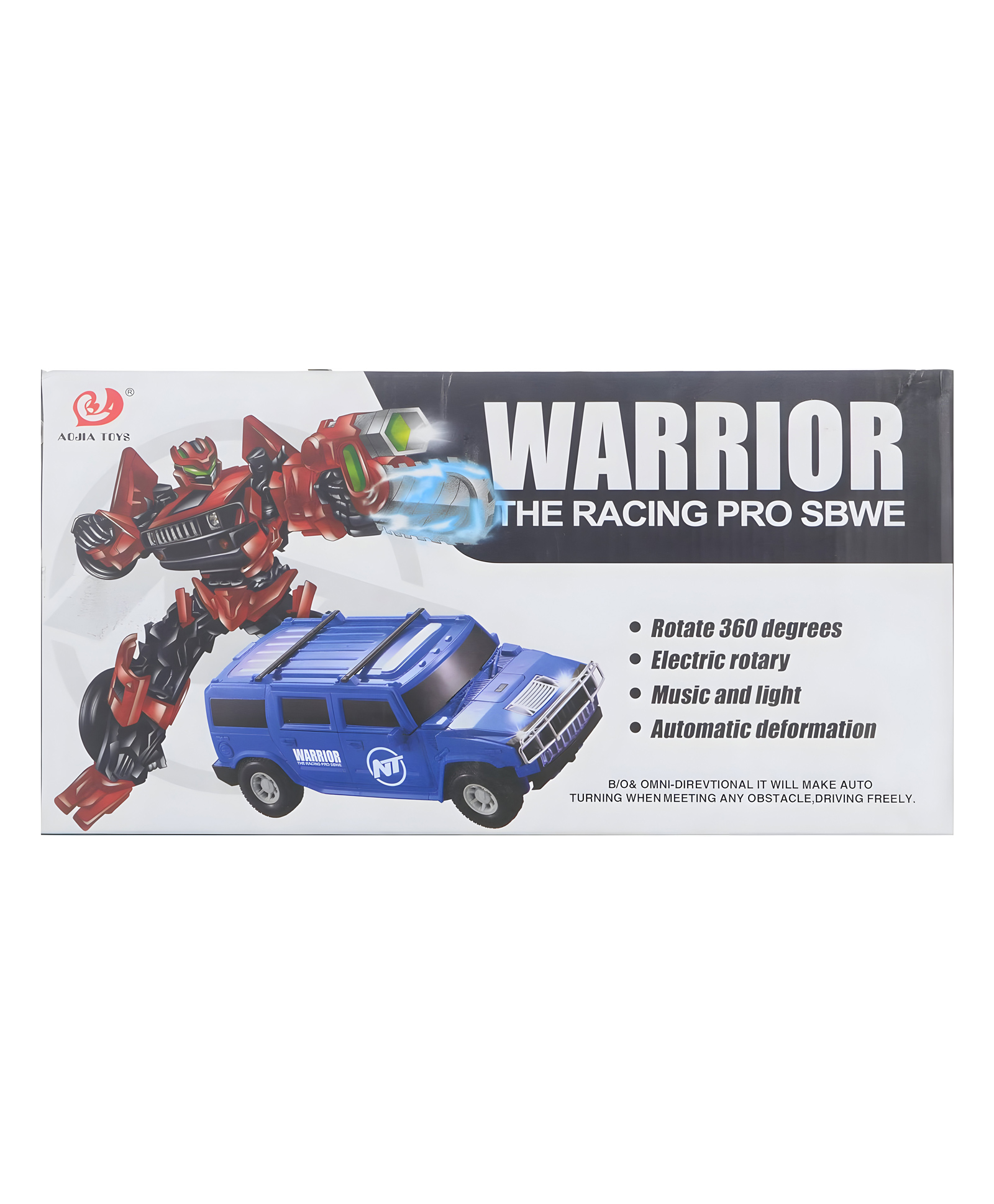 Negocio 2 in 1  Stylish Battery Operated Transformer Warrior Racing Pro Toy Car with Music and With Projector Lights - Pack of 1 Color May Vary-image-11