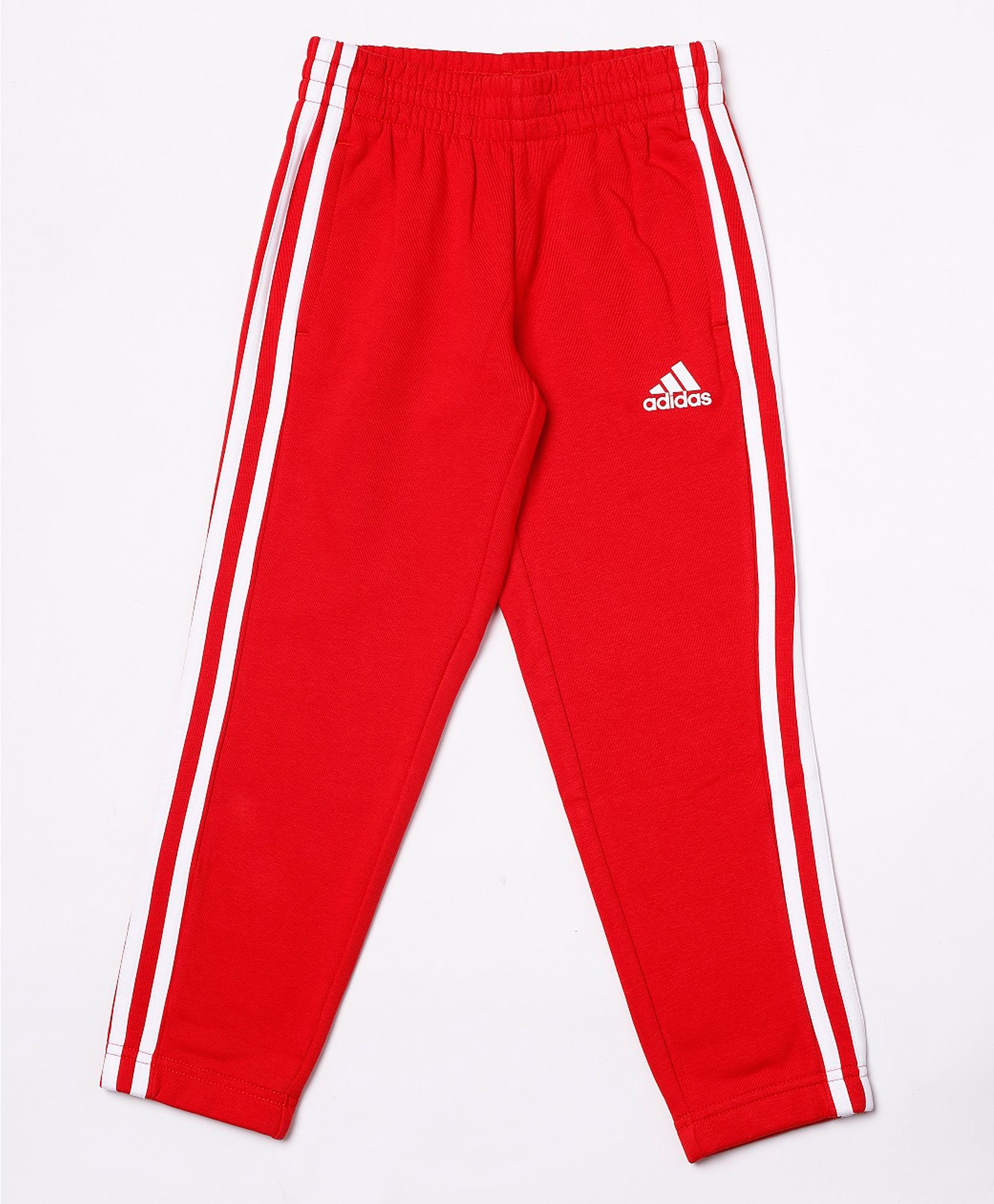 Adidas Kids Cotton Knit Full Length Track Pant With Logo Print - Red-picture-15