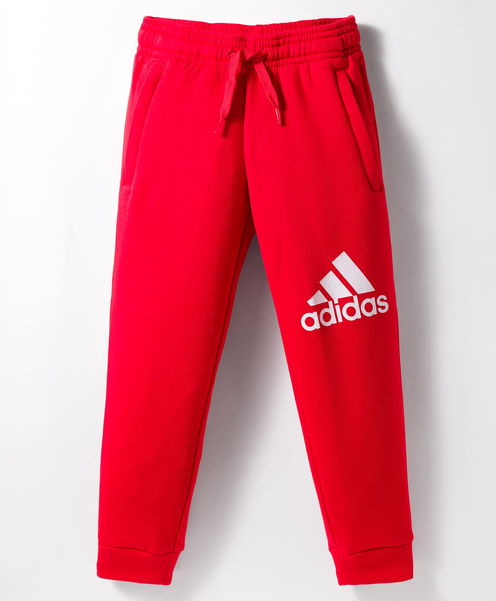 Adidas Kids Cotton Knit Full Length Jogger With Logo Print - Red-picture-11