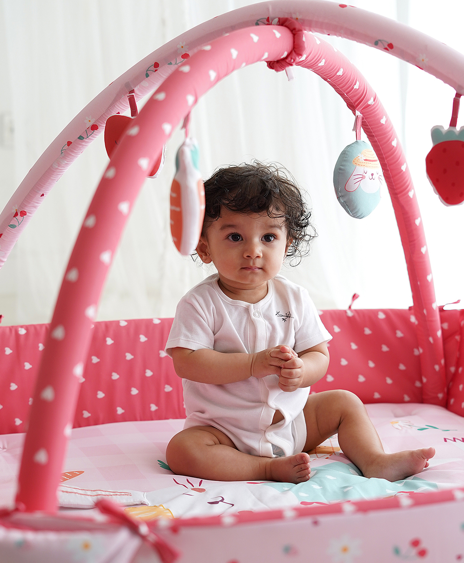 TIDY SLEEP Baby Play Gym | Activity play gym with 4 Detachable Toys,| Foldable - Bunny-image-2