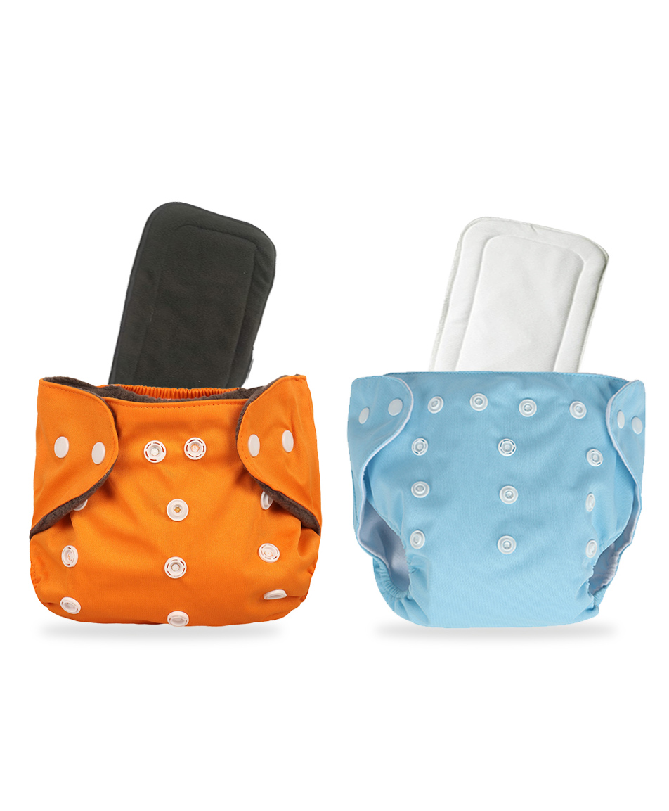 Chinmay Kids One Size Adjustable Baby Cloth Button Diaper - Washable/Reusable Nappies for Infants & Toddlers With Insert (8 X 8 inch)-image-49