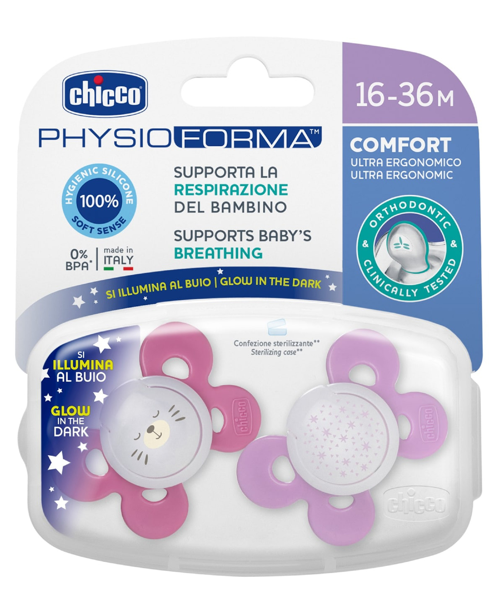 Chicco Soothers Ph Comfort Pack of 2 - Pink