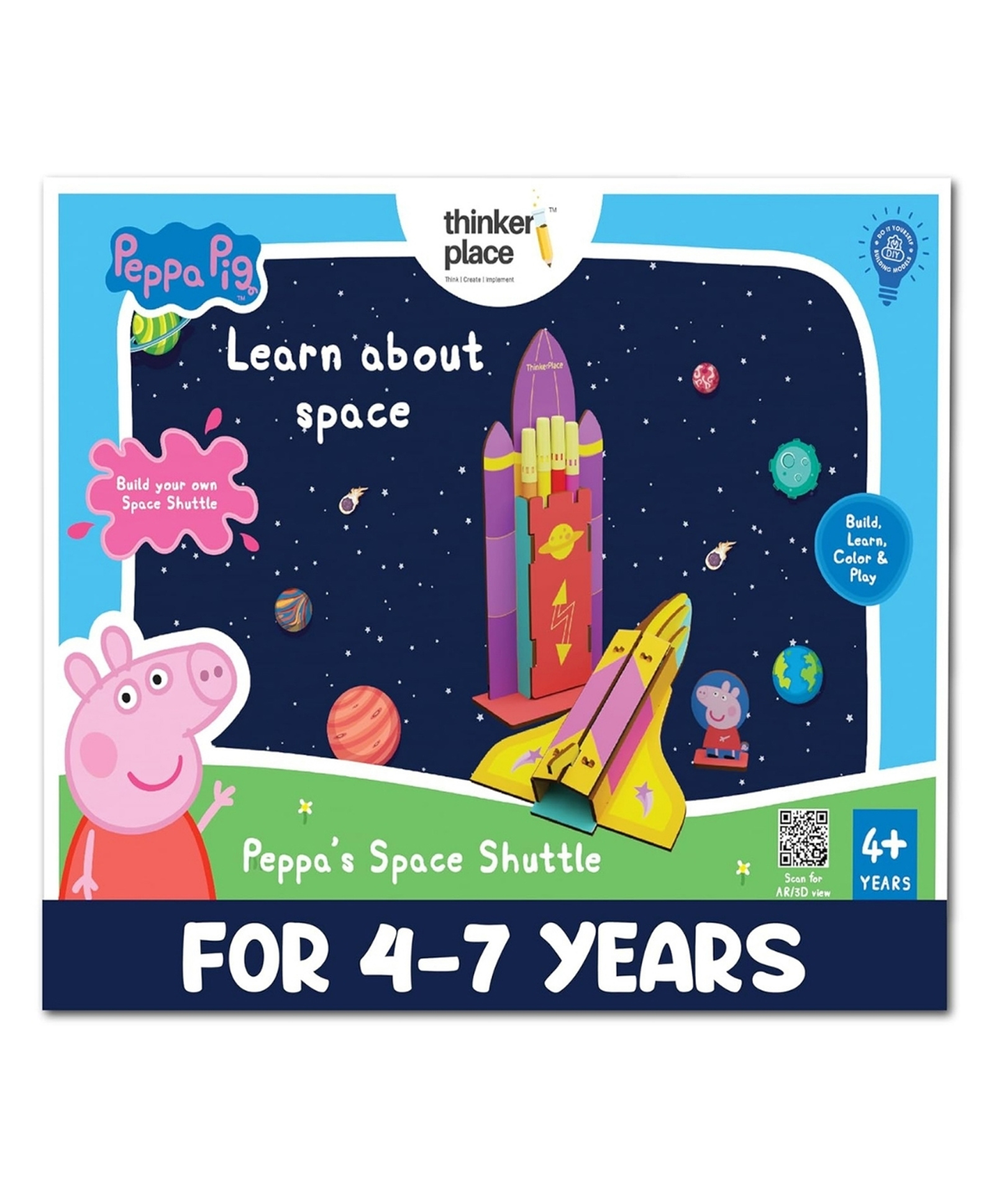 ThinkerPlace Peppa Pig DIY Space Shuttle Pen Stand Toy-image-3