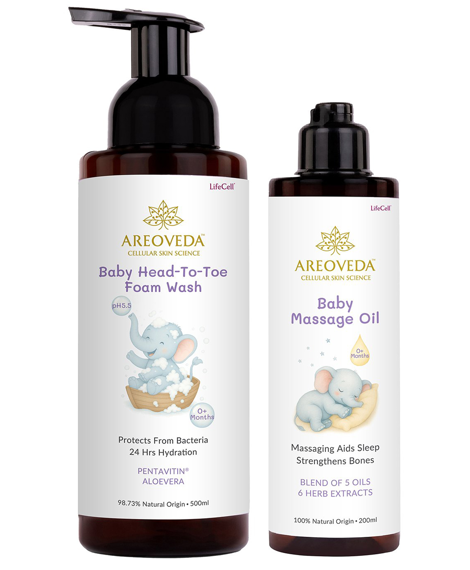 AreoVeda Newborn Bath Essentials 24hr Hydration Massaging Strengthens Bones Lab Tested, Ecocert Certified, EWG Verified-picture-18