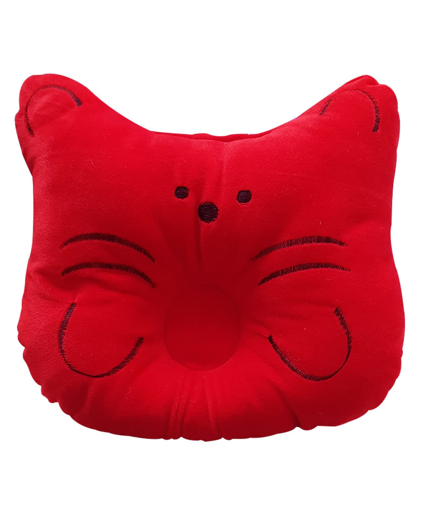 Fantasy India Baby Soft Neck Support Pillow for Head Shaping Shape Supporter Cat Face Pillow - Red-image-47