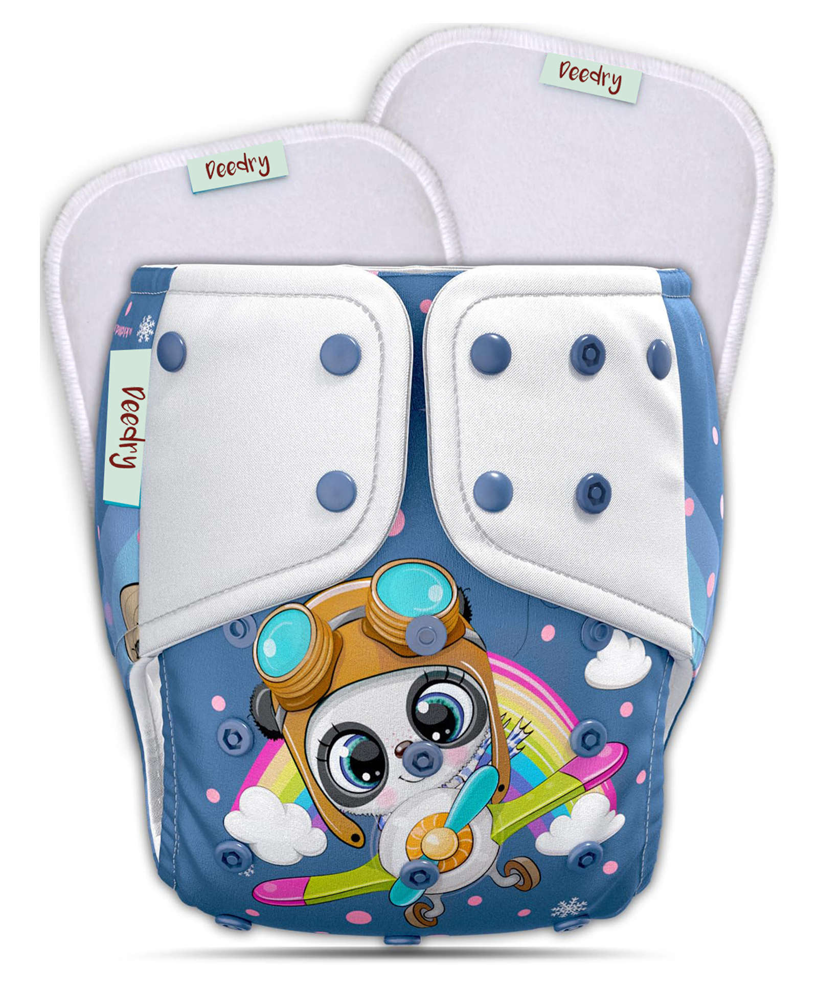 Deedry Premium Leakage Proof Reusable Cloth Diaper with Quick Dry Ultra Thin pads|Freesize (5-18kg) ,Rash Free, for Kids 3 months-3 Yrs|Stay Dry & Lasts up to 3Hrs (Blue White)-picture-11