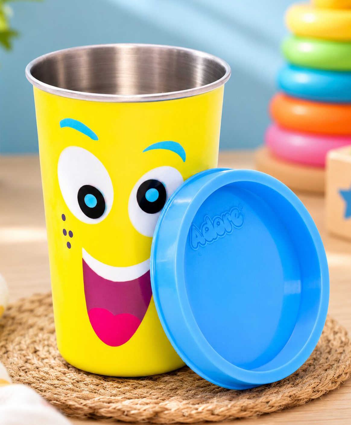 Adore Pro Numero Uno! The Character Printed Steel Tumbler 350ml- Smiley-picture-25