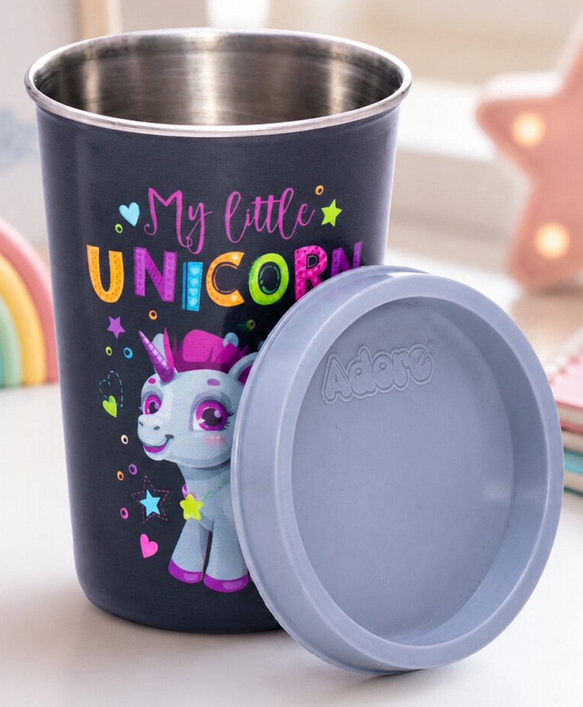 Adore Pro Numero Uno! The Character Printed Steel Tumbler 350ml- Unicorn-picture-12