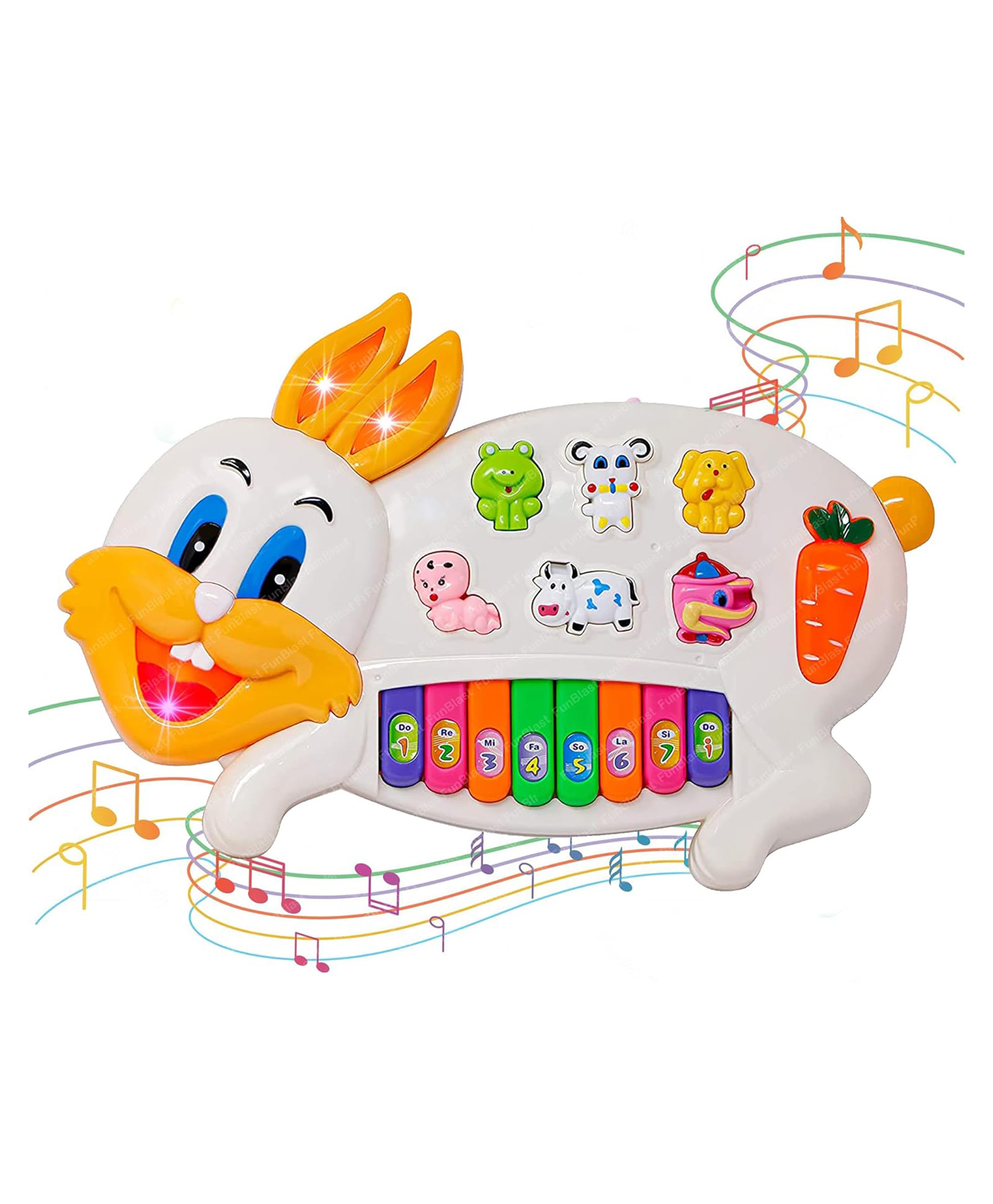 Domenico Rabbit Musical Piano with Music, Animal Sounds and Flashing Lights Toy for Kids - Color & Design May Vary-picture-40