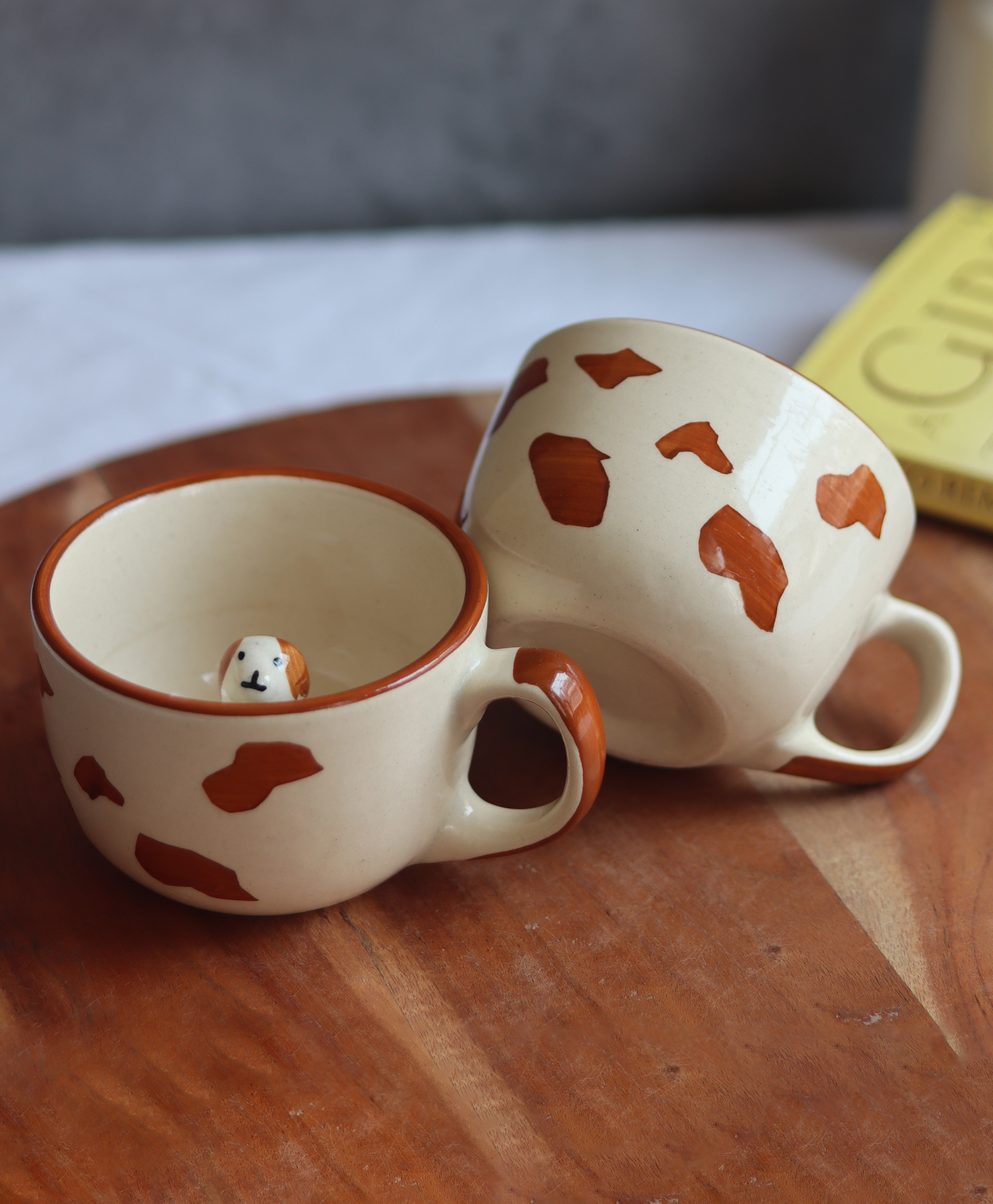 WEAVING HOMES Dog Mug - Set of 2 Cream & Brown-image-23