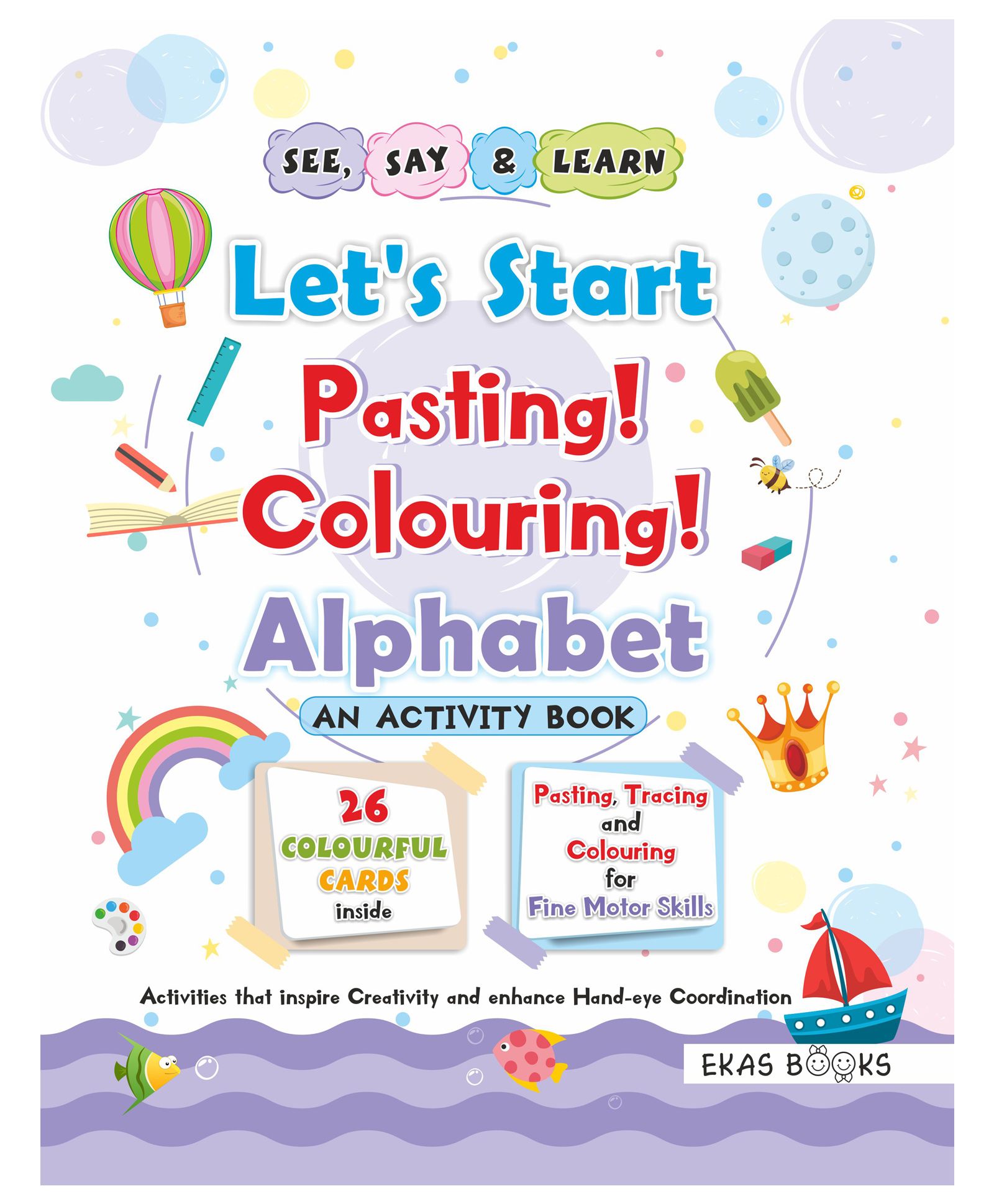 Activity Book Let's Start Pasting & Colouring Alphabet - English-image-47