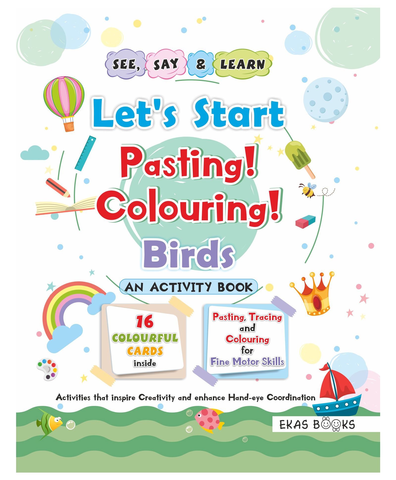 Activity Book Let's Start Pasting & Colouring Birds - English-image-44