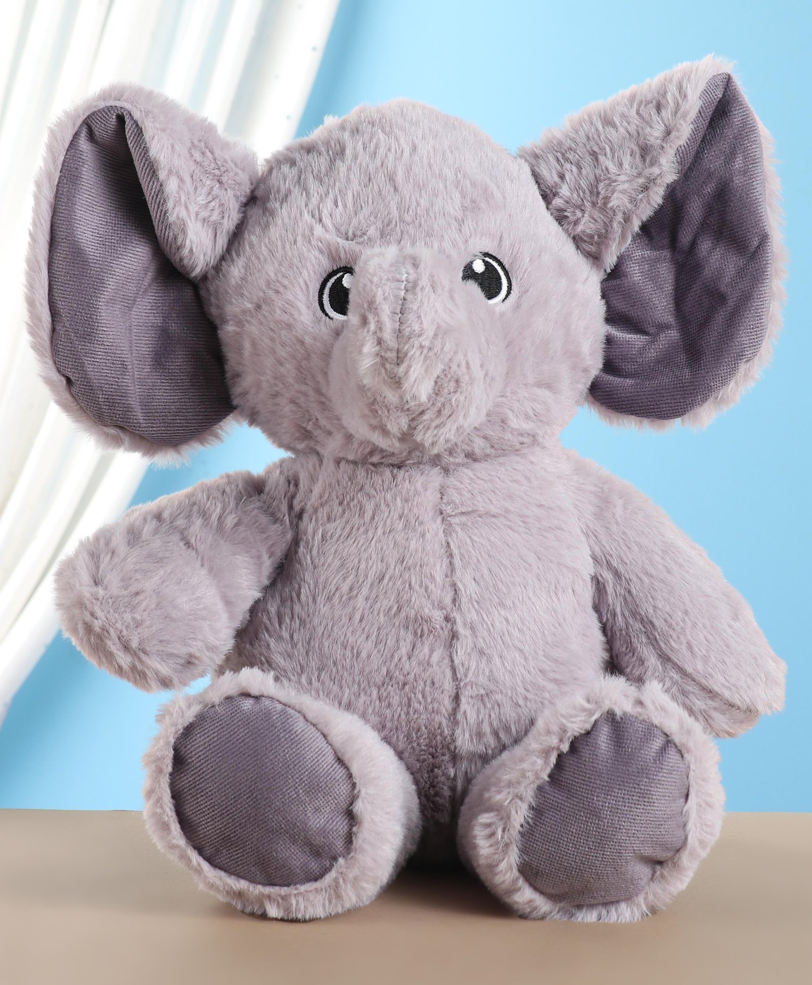 Furry Pals Super Soft Huggable Elephant Sitting Plush Toy Grey - Height 35 cm-image-0