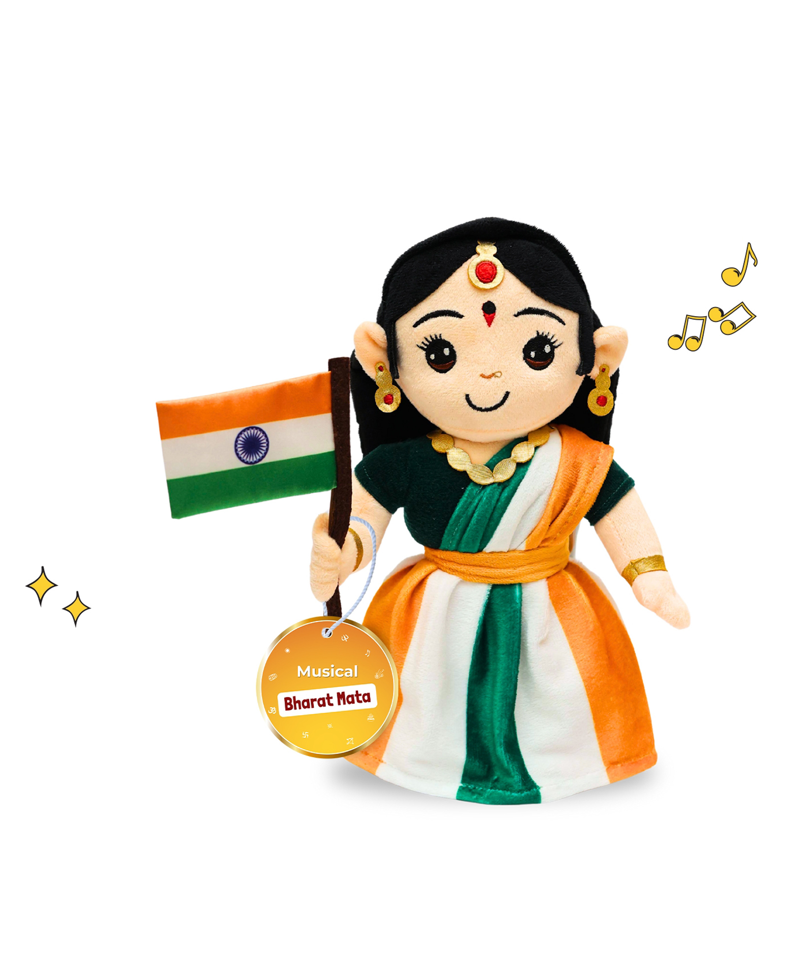 Panda's Box Musical Bharat MATA (Medium - 30 cms) | Musical Soft Plush Toy | Best Gift for Infants, Toddlers & Babies- 30 cm-image-44
