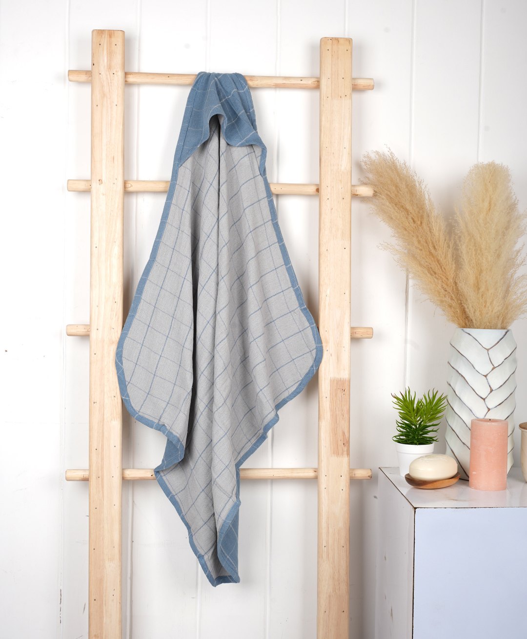 Doctor Towels Banana Double Cloth Hooded Baby Towel with Wash Cloth - Mirage Blue-picture-7