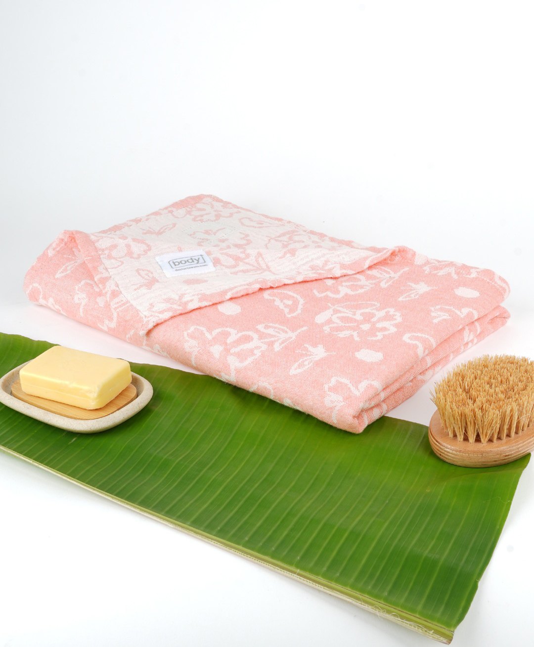 Doctor Towels Banana Jacquard  Floral Bath Towel - Coral-picture-25