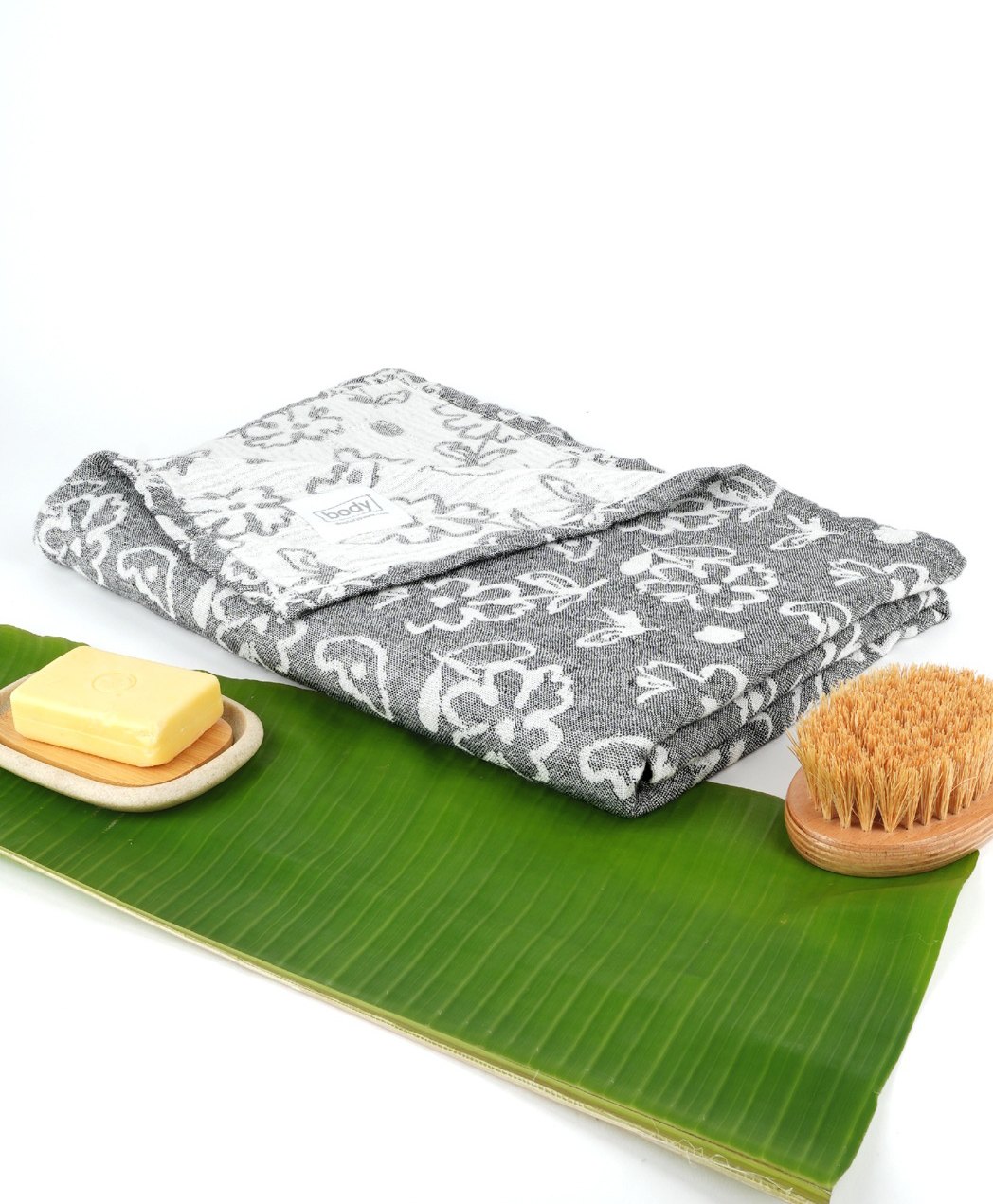 Doctor Towels Banana Jacquard  Floral Bath Towel - Charcoal-picture-6
