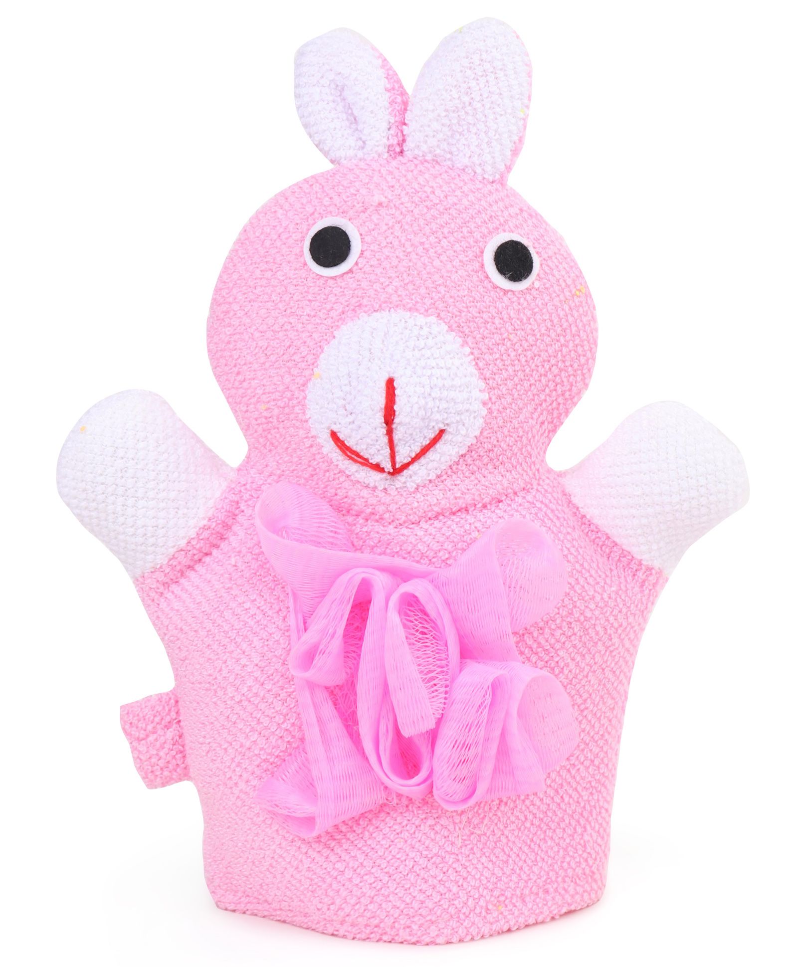 Bunny Shaped Bath Glove With Loofa - Pink-image-21