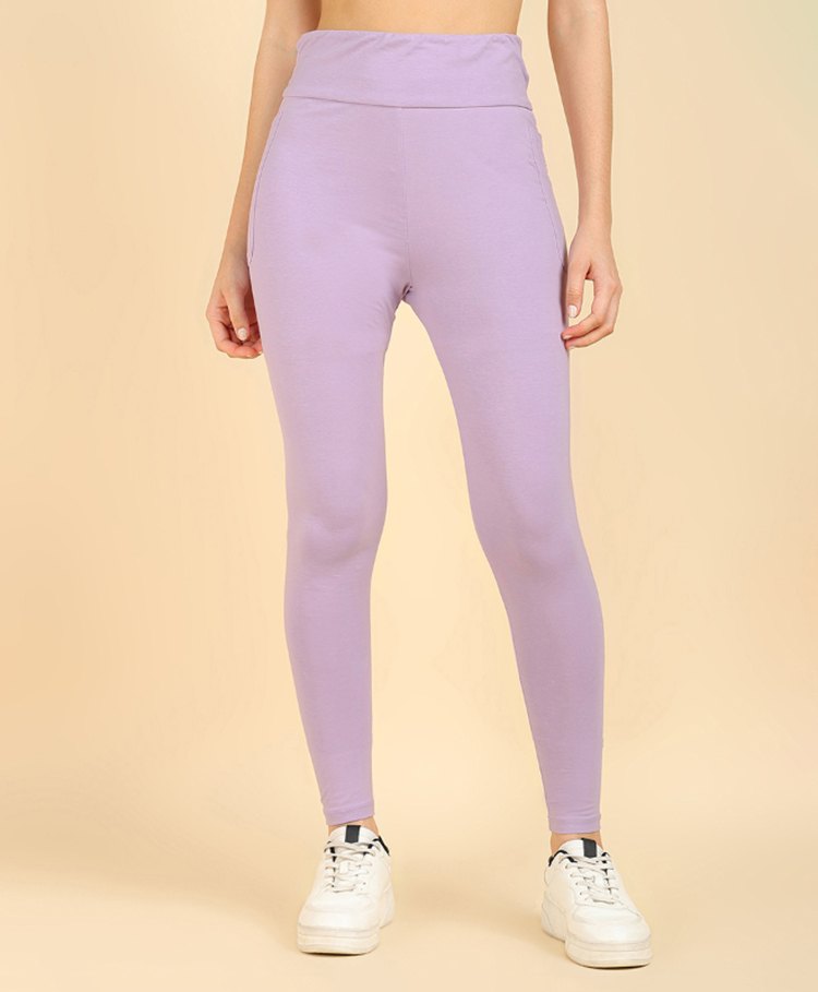 Zelena High Waisted Recovery & Shaping Maternity Stretchable Solid Leggings - Lavender-picture-12