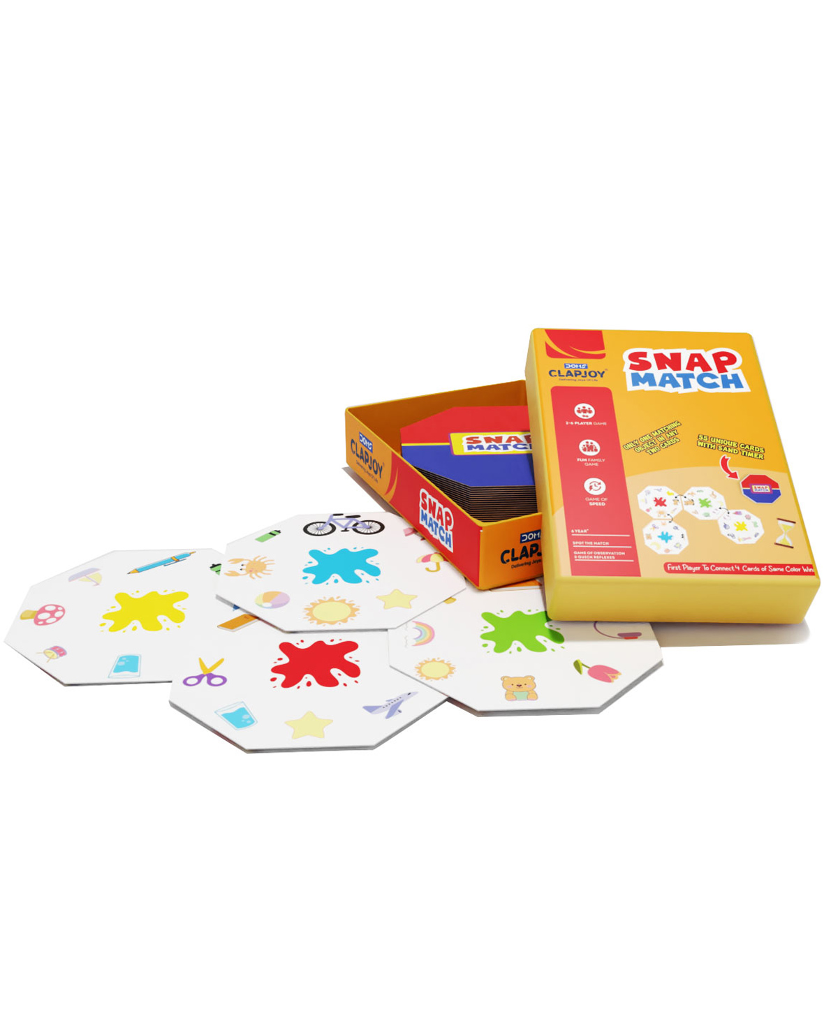 Clapjoy Snap Match Matching Card Game, Strategy Game,Family Card Game, 2-6 Player Game for 6 Years and Above | Set of 55 Cards-image-22