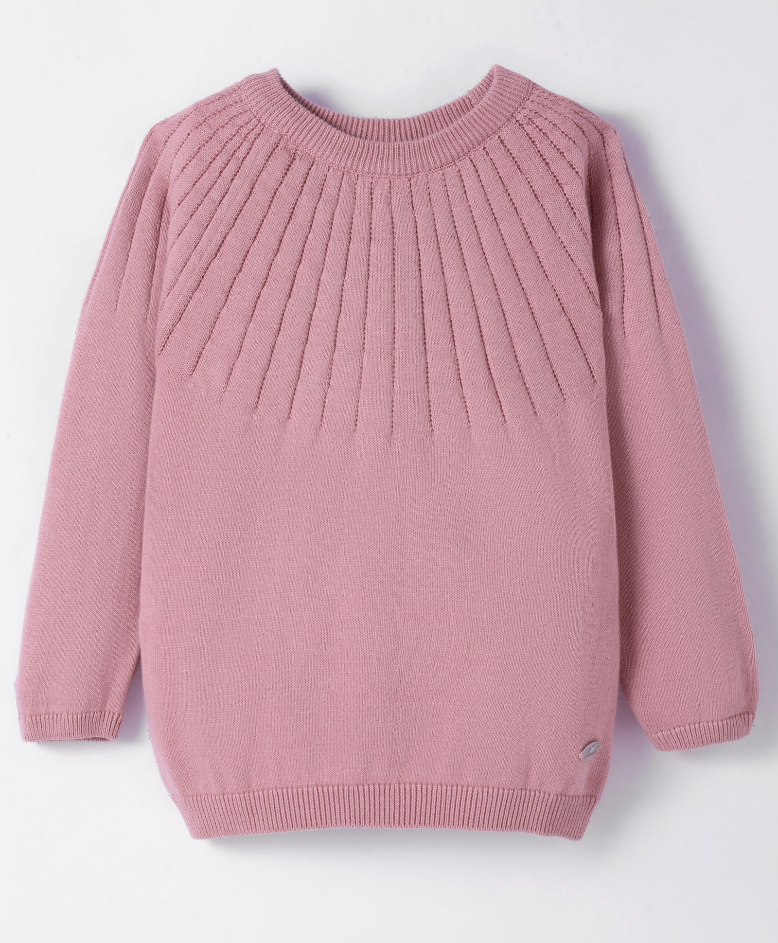 Toffyhouse 100%Supercombed Cotton Flat Knit Full Sleeves Solid Color Pullover Sweater - Rose Gold-image-46