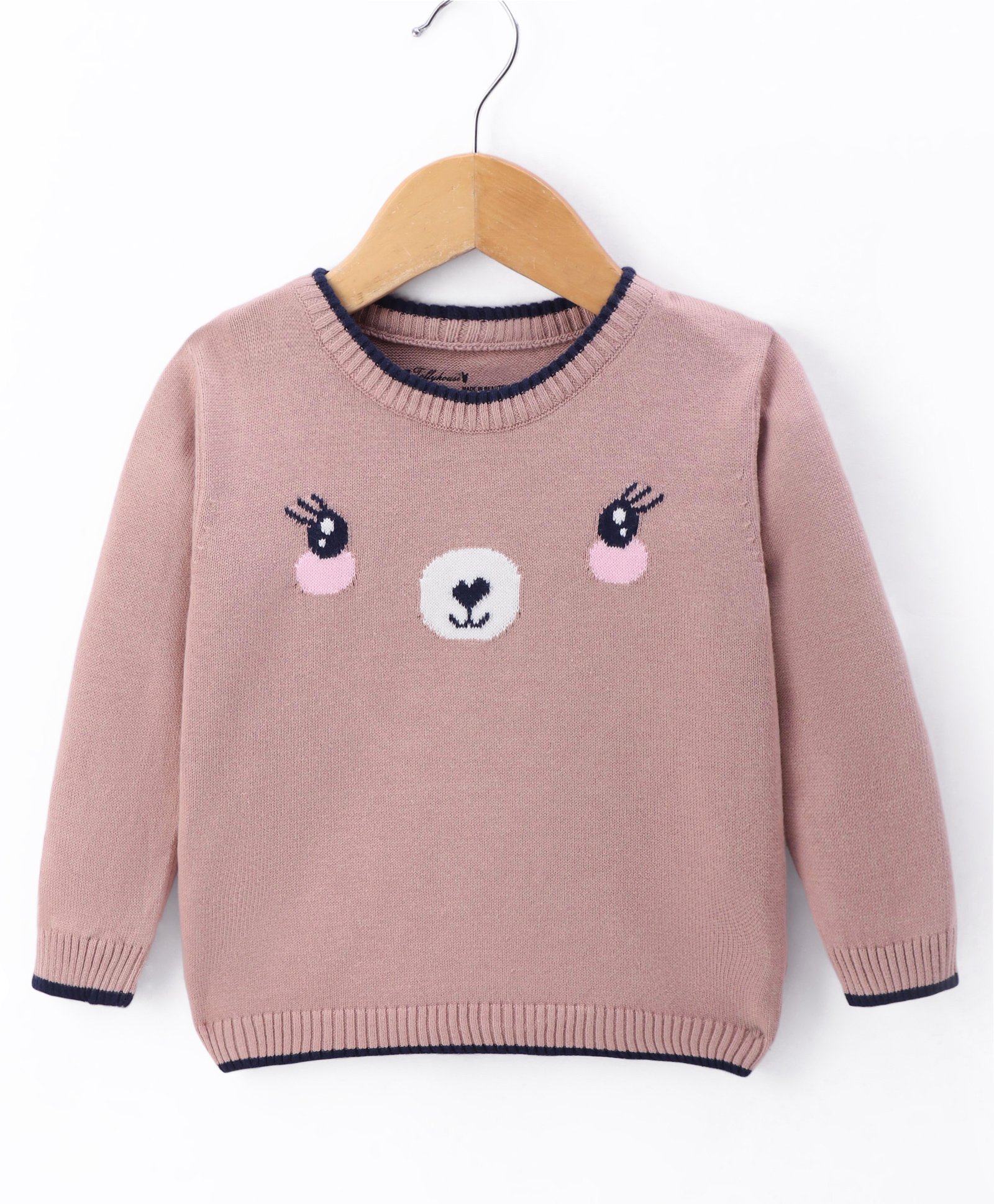 ToffyHouse Cotton Knitted Full Sleeves Animal Designed Pullover Sweater - Rose Gold-picture-16