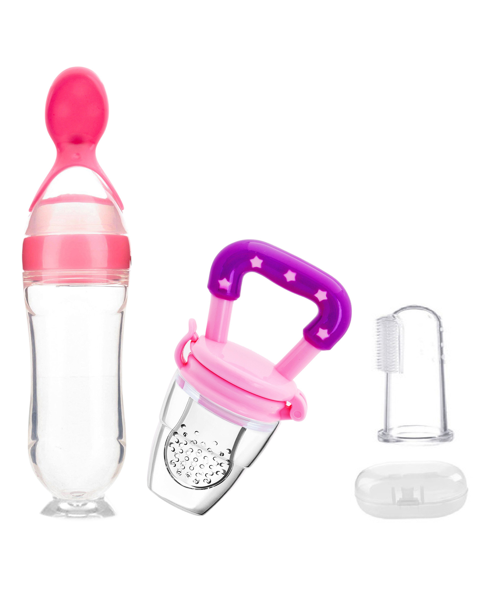 Domenico World Baby Love Fruit And Food Nibbler, Feeder and Tongue Cleaner - Pink-picture-32