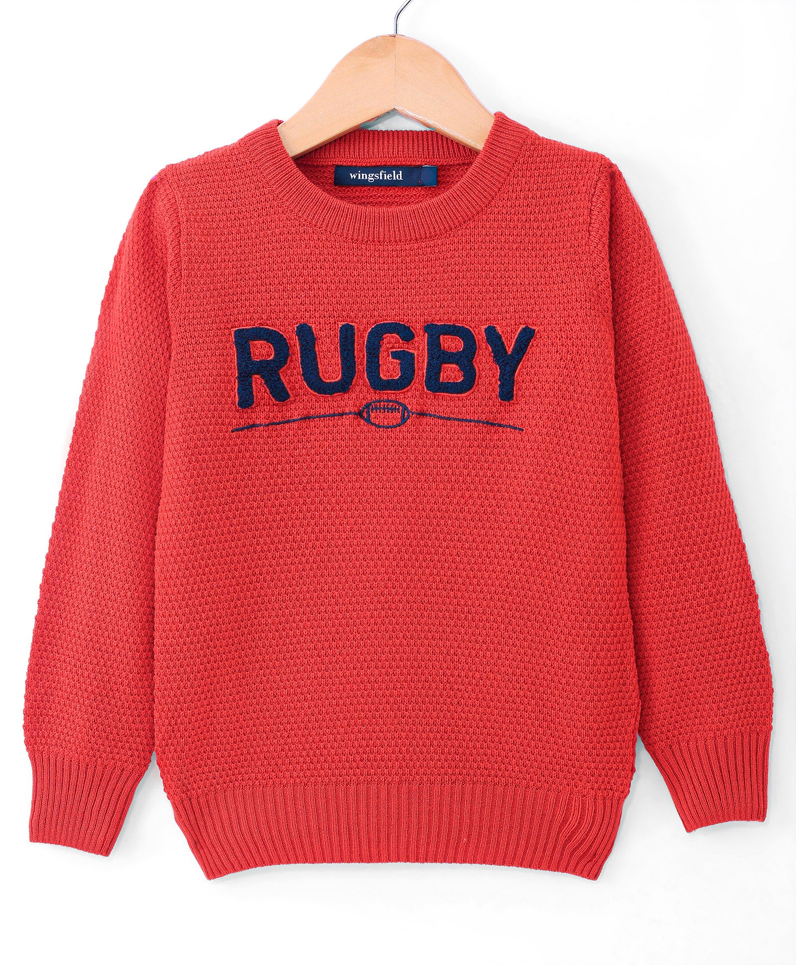 Wingsfield Full Sleeves Typography   Embroidered Pullover - Orange-picture-20