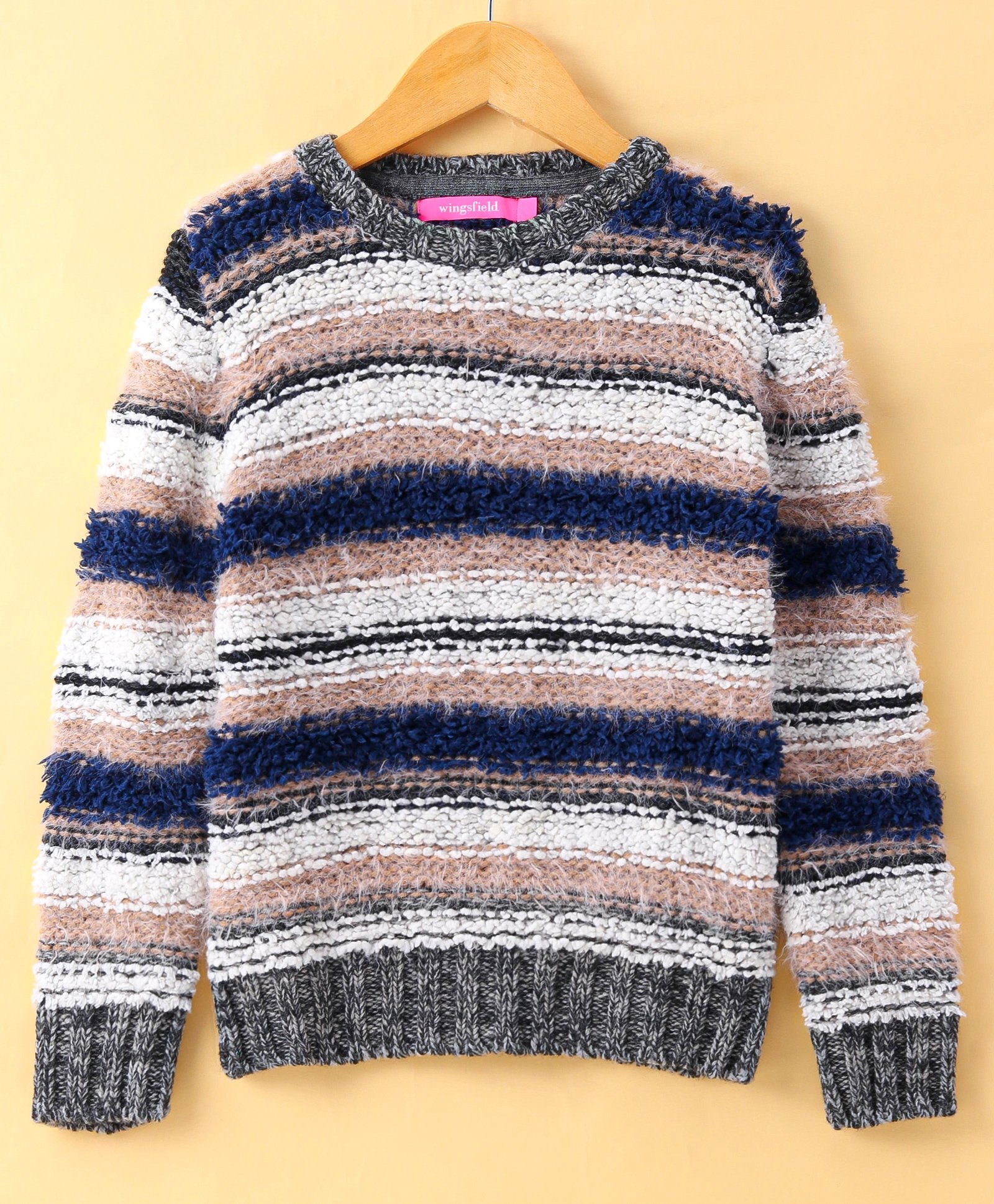 Wingsfield Full Sleeves Wonderful Text Embroidered Sequin EmbellishedSweater - Multi Colour-picture-18