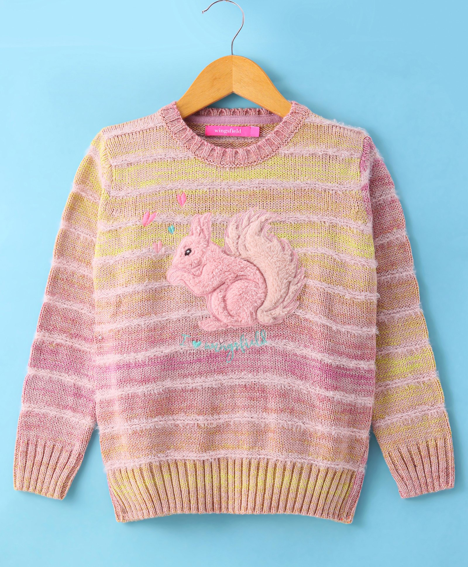 Wingsfield Full Sleeves Squirrel Textured Striped Pullover - Multi Colour-picture-18