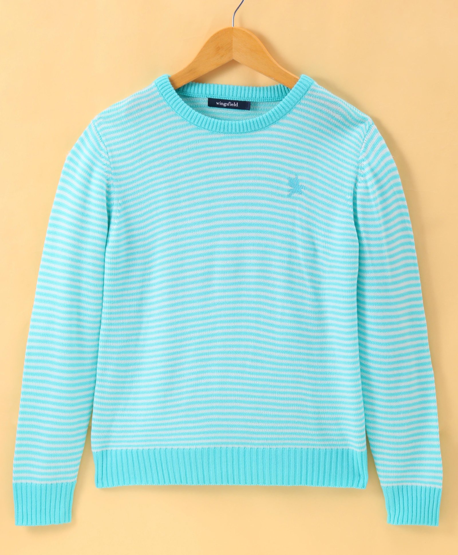 Wingsfield Full Sleeves Striped Pullover - Sea Green-image-0