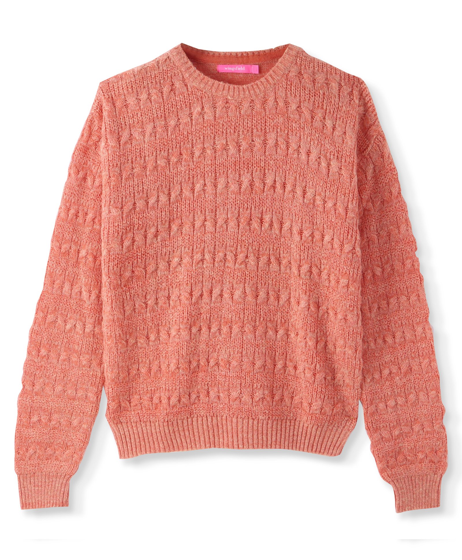Wingsfield Full Sleeves Self Designed Sweater - Orange-picture-14