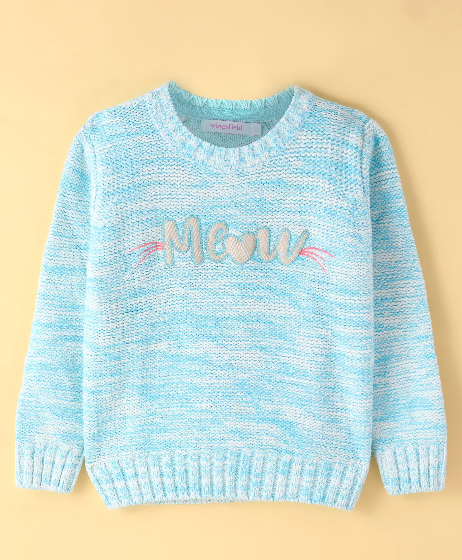 Wingsfield Full Sleeves Typography  Embroidered Sweater - Blue-picture-44