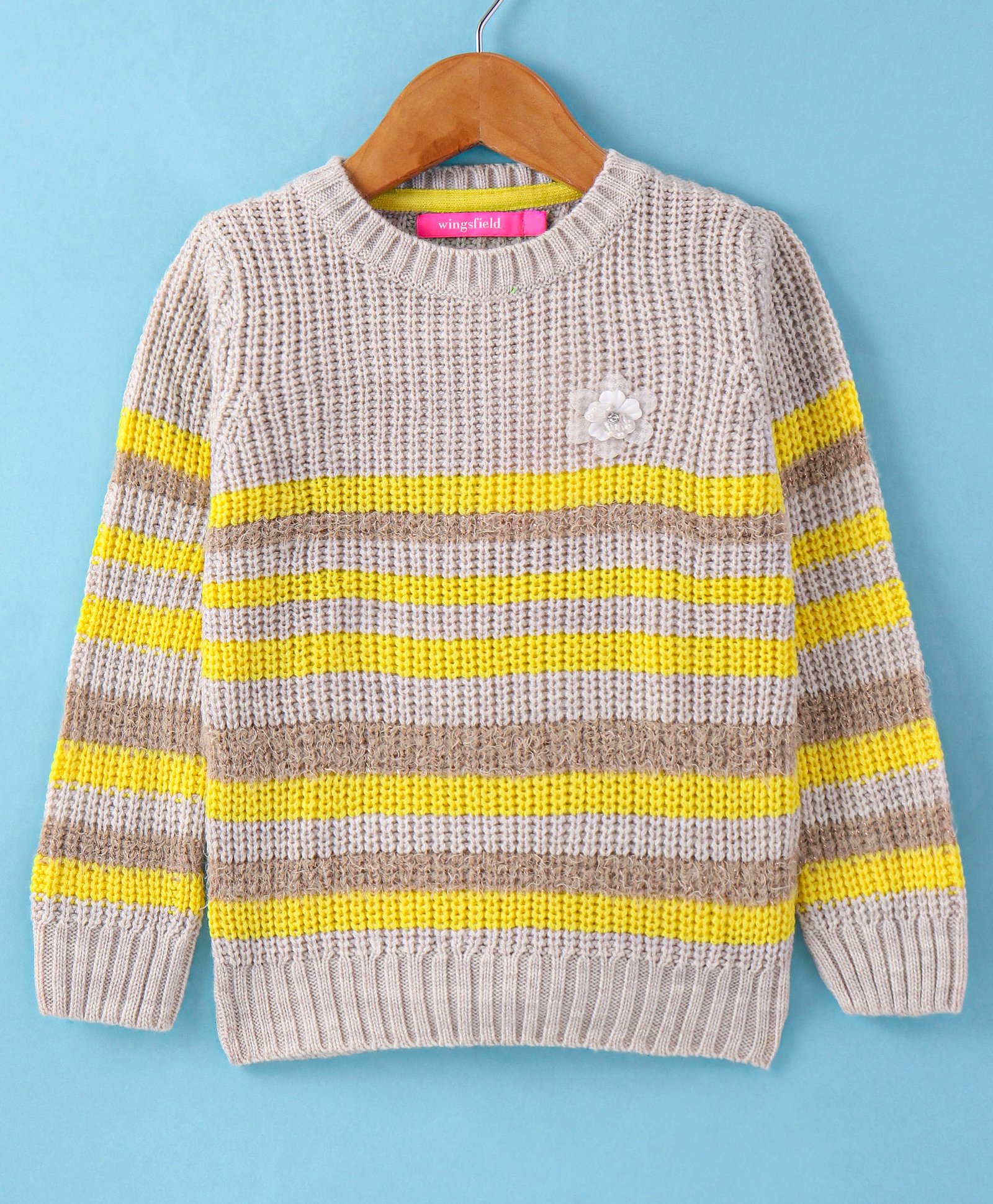 Wingsfield Full Sleeves Striped Pullover - Beige-picture-22