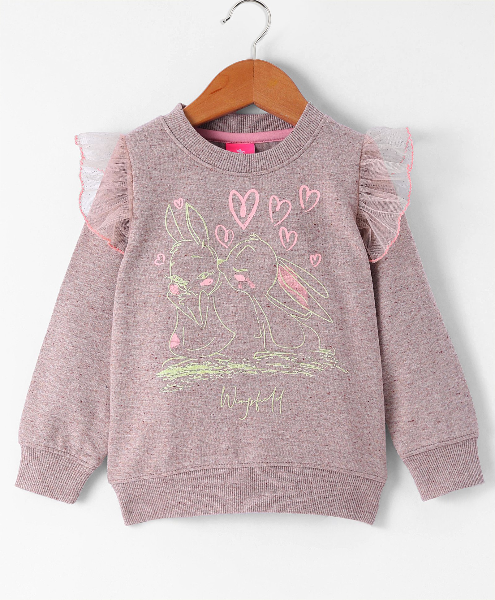 Wingsfield Full Sleeves Frill Detailed Animal Printed Sweatshirt - Camel Brown-picture-37