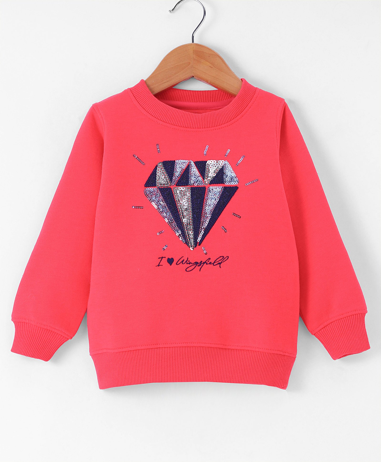 Wingsfield Full Sleeves Sequin Embellished Sweatshirt - Coral-picture-28