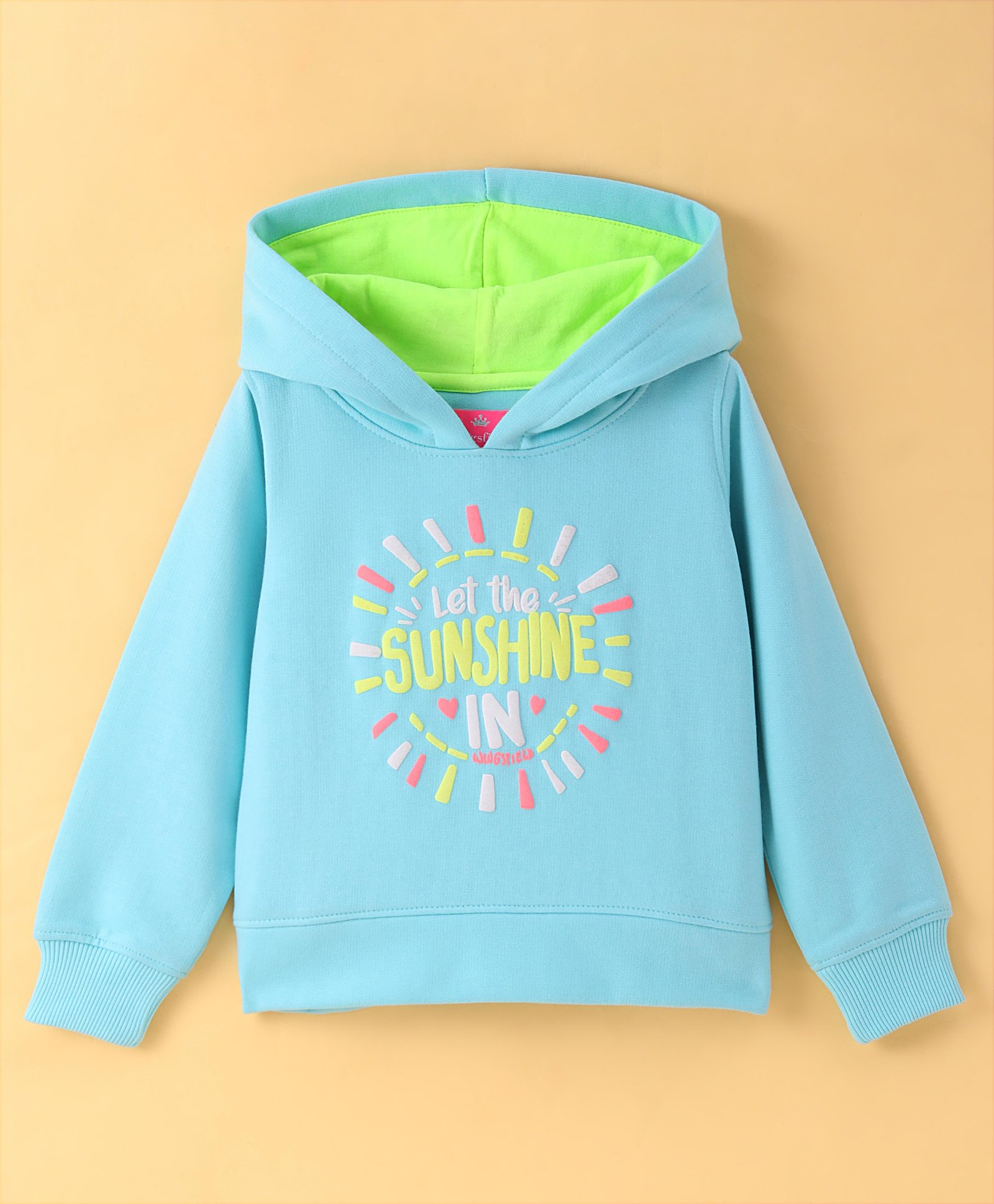 Wingsfield Full Sleeves Typography  Printed Hooded Sweatshirt - Sea Green-image-34