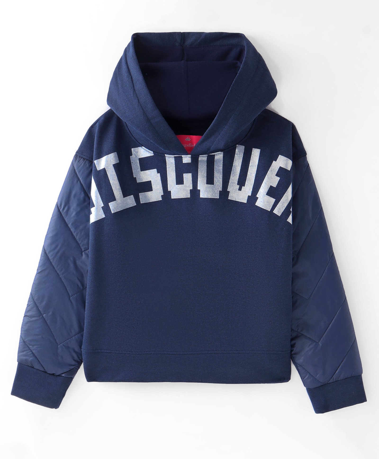 Wingsfield Full Sleeves Typography Printed Hooded Sweatshirt - Blue-image-8