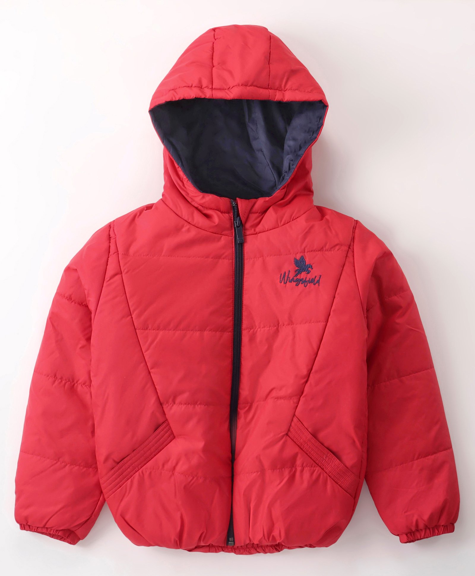 Wingsfield Full Sleeves Solid Hooded Jacket - Red-picture-15