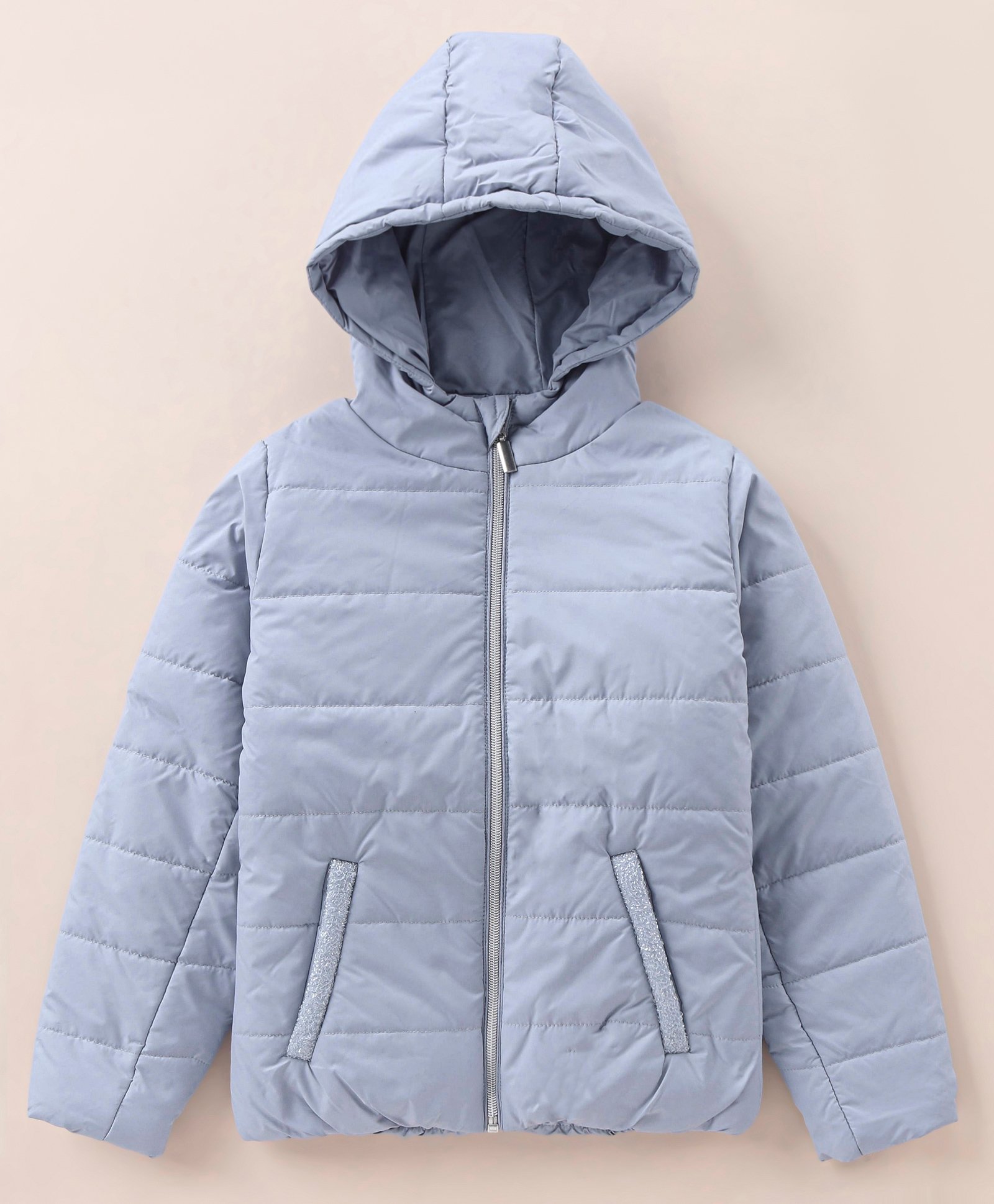 Wingsfield Full Sleeves Solid  Hooded Jacket - Sky Blue-picture-14