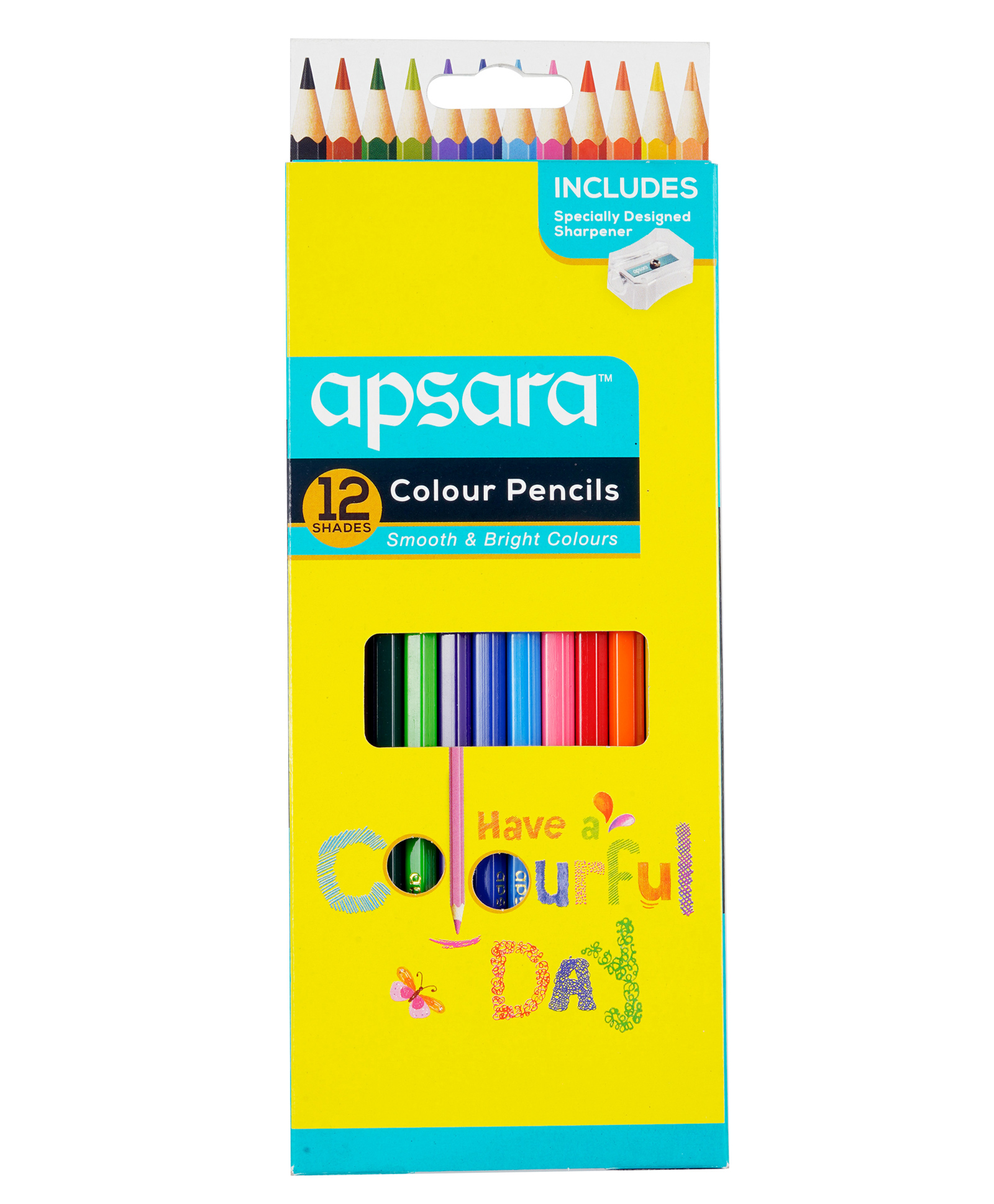 Apsara Hexagon Shape Full Size Color Pencils With Sharpener - 12 Shades-image-4