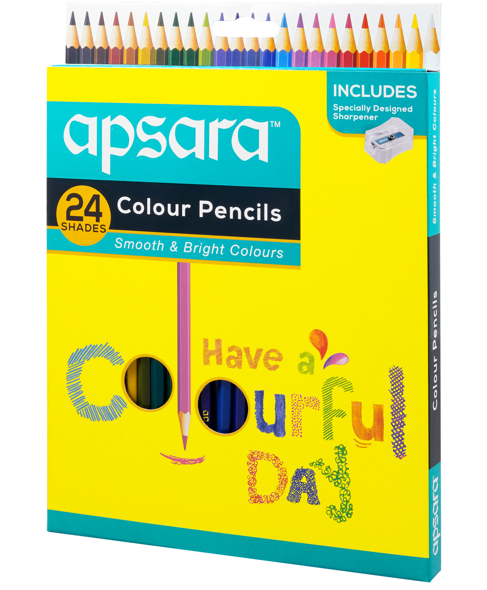 Apsara Hexagon Shape Full Size Bi Color Pencils With Sharpener -24 Shades-image-5