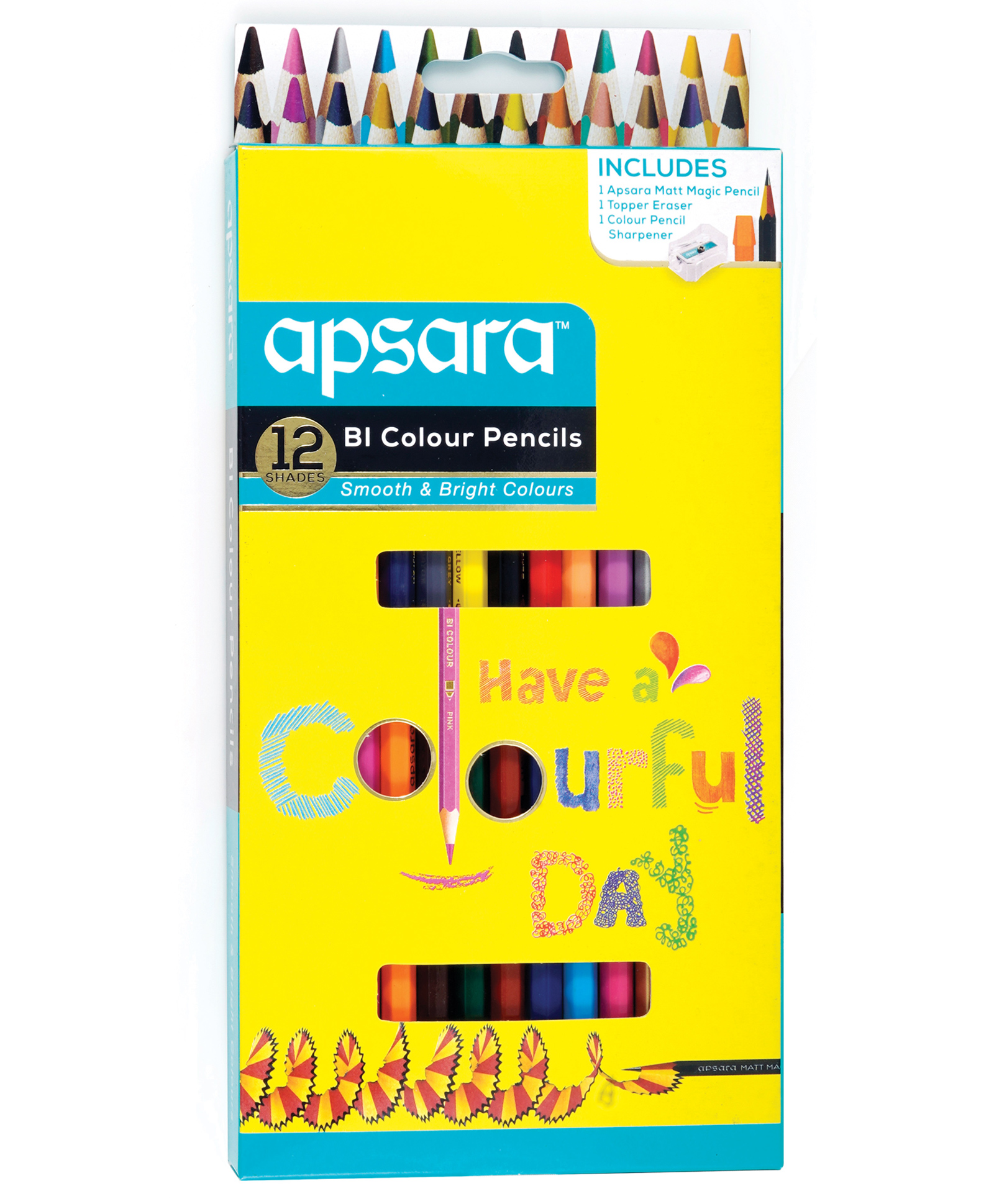 Apsara Full Size Bi Color Pencils With Sharpener- 12 Shades-picture-32