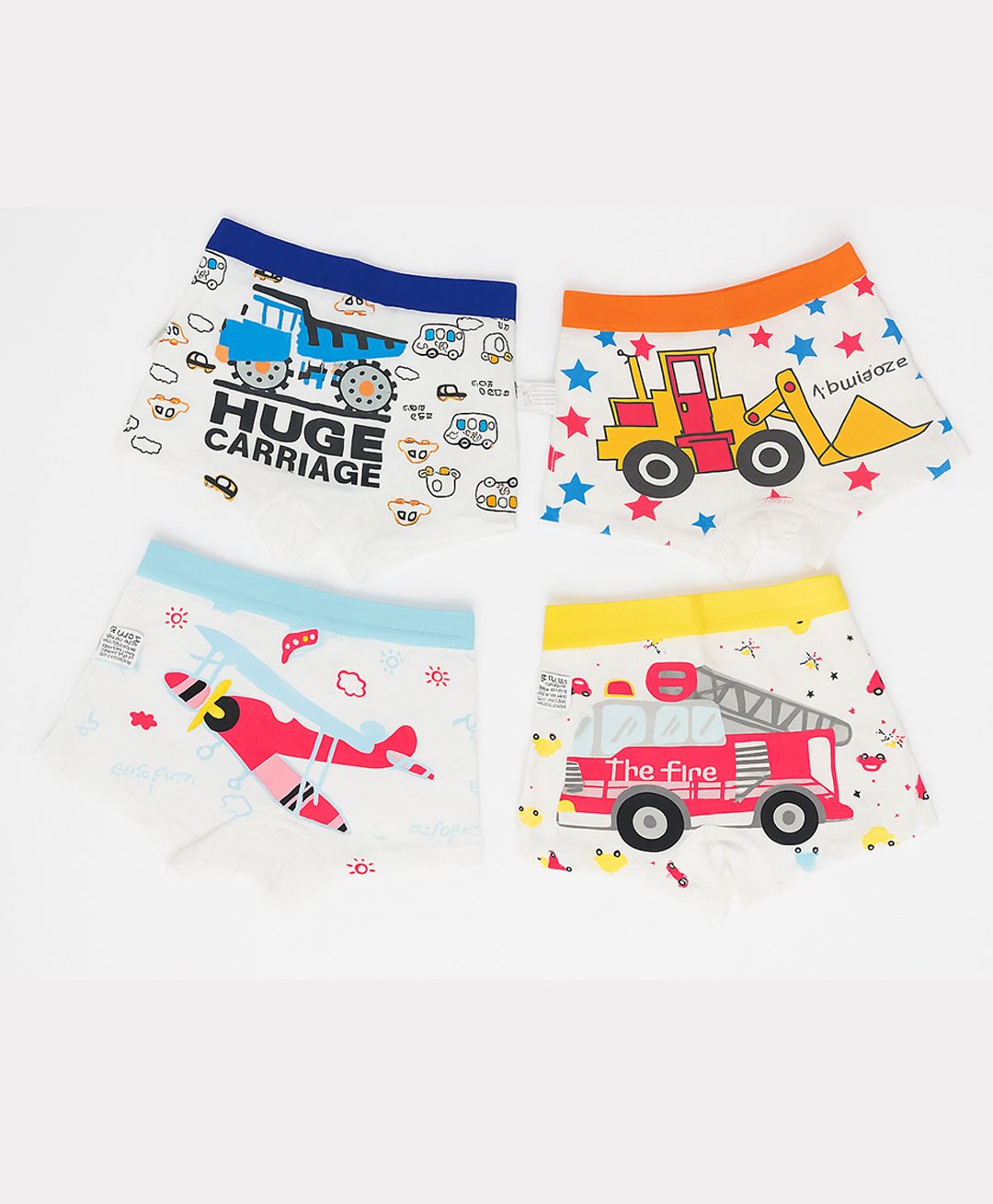 ZQBIEE Pack Of 4 Vehicles Theme Printed Boxers -Multi colour-picture-17