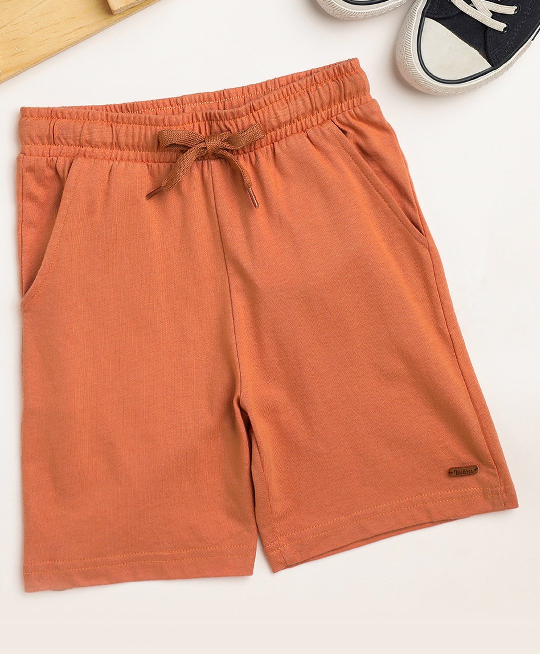 Milou Cotton Solid Shorts - Orange-picture-14