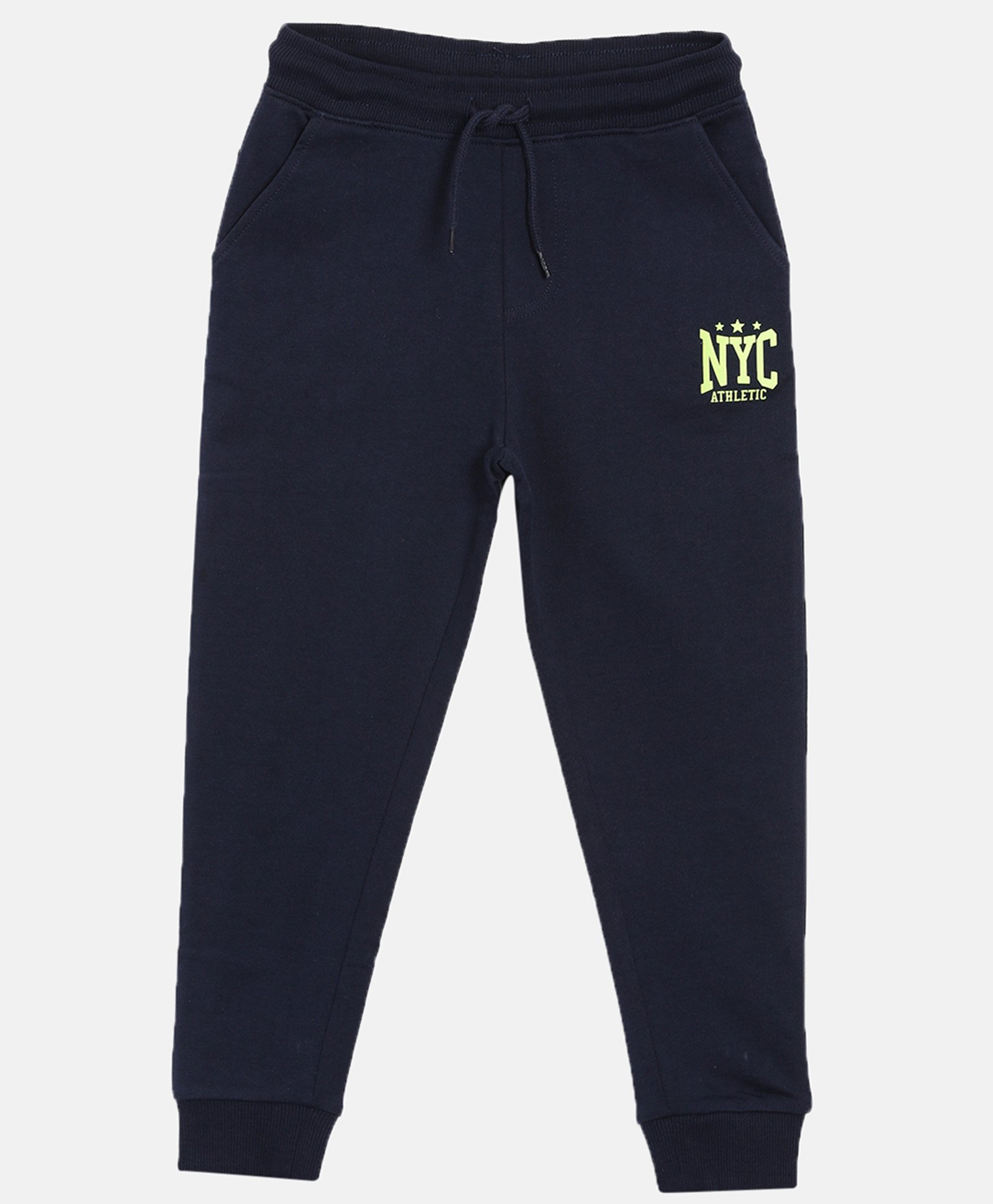 3PIN Cotton NYC Athletic Text Printed Full Length Joggers - Blue-picture-38