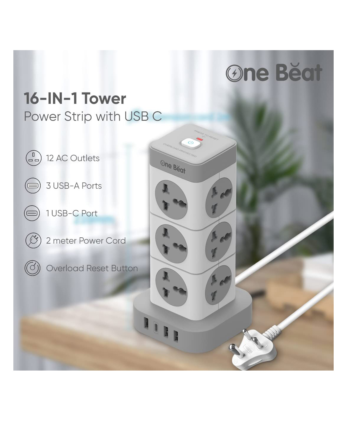 One Beat Tower 12  Socket Extension (White)-picture-31