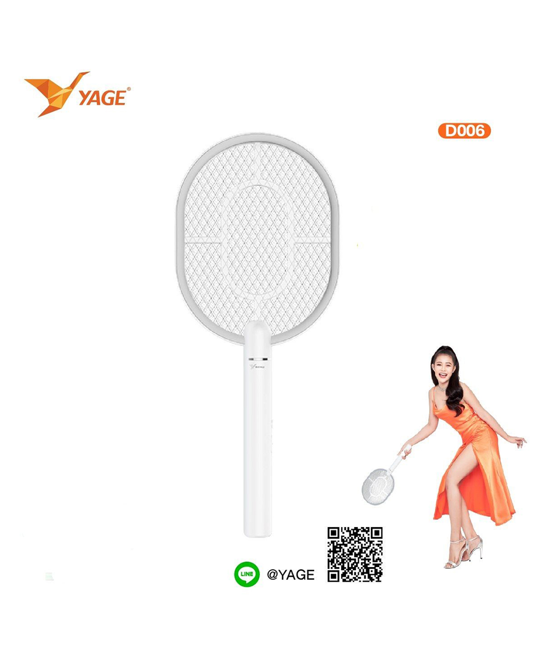 Yage D006 Mosquito Killer Racket (White)-image-8